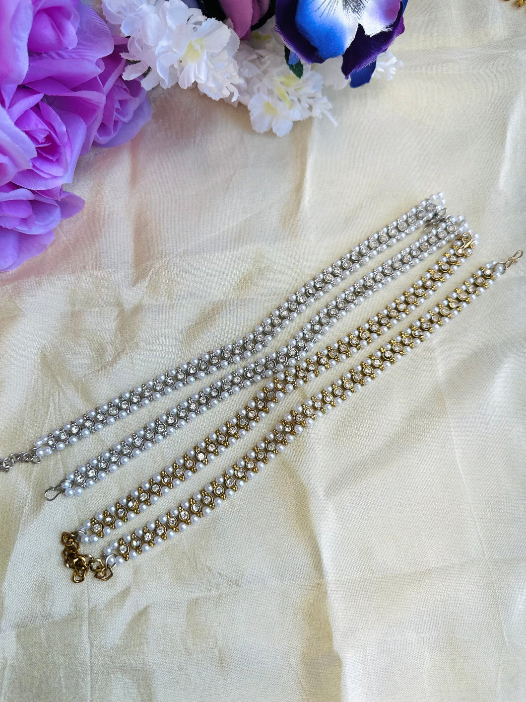 Pair of Polki Delicate Anklet set