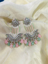 Load image into Gallery viewer, Kundan Hydro Pearl Long Drop Earrings
