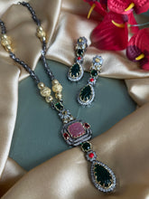 Load image into Gallery viewer, Sabya Replica Long Multicolor necklace set
