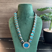 Load image into Gallery viewer, Blue Afghani Real Mirror  Navratri Necklace
