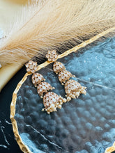 Load image into Gallery viewer, 22k gold plated layered Tayani earrings
