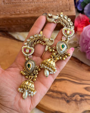 Load image into Gallery viewer, Ghungroo Ear cuff Brass Multicolor Kashmiri earrings
