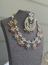 Load image into Gallery viewer, Mirror Beads necklace set with maangtikka

