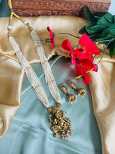 Load image into Gallery viewer, Ganesha Pearl long Premium Necklace set
