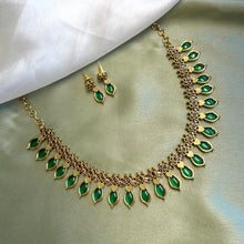 Load image into Gallery viewer, TRENDING Ruby Green Traditional Palakka Kerala Necklace set
