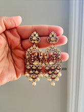 Load image into Gallery viewer, Premium Tayani 22k Gold Plated Peacock Dangling Earrings
