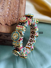 Load image into Gallery viewer, Statement Kundan Meenakari Jadau Kundan Rajasthani Openable Single Bangle
