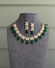Load image into Gallery viewer, 22k gold plated Tayani delicate Flower  Necklace set
