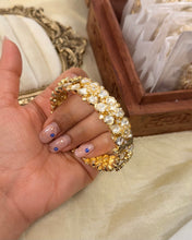 Load image into Gallery viewer, Moissanite Sunheri 22k Gold Plated Cz Openable Kada Bangle
