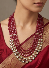 Load image into Gallery viewer, Ruby Celebrity inspired Layered Gold Plated Long Mala Premium Tayani Necklace
