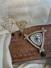 Load image into Gallery viewer, Cz Golden American Diamond pendant set
