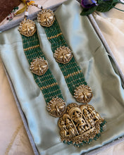 Load image into Gallery viewer, Temple god Peacock Statement Designer Mala Necklace set
