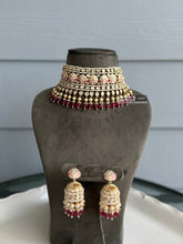 Load image into Gallery viewer, Ivory Ruby Tayani Statement Heavy 22k gold plated choker necklace set
