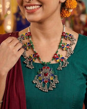 Load image into Gallery viewer, Afghani Real Mirror Multicolor Ghungroo Navratri Necklace
