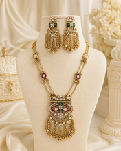 Load image into Gallery viewer, 🆕 Long Heritage Rajwadi Traditional Real Looking Necklace set
