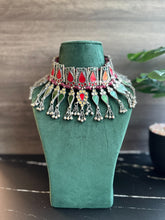 Load image into Gallery viewer, Afghani Mirror Multicolor Navratri Choker Necklace

