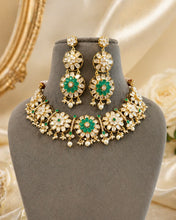 Load image into Gallery viewer, Moissanite Sunheri Kundan Gold Plated Necklace set
