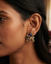 Load image into Gallery viewer, American diamond Enamel Frog designer inspired Earrings
