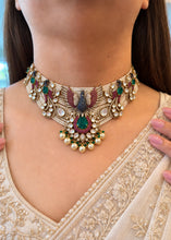 Load image into Gallery viewer, PB EXCLUSIVE Peacock Tayani Gold Plated Pearl Choker Necklace set

