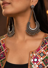 Load image into Gallery viewer, German silver Long Solid Dangling Earrings
