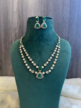 Load image into Gallery viewer, Green Layered Premium Tayani gold plated Mehendi Polish Necklace set
