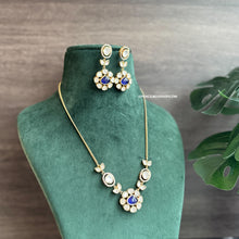 Load image into Gallery viewer, Purple Moissanite Doublet Simple Dainty Pendant Necklace set
