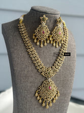 Load image into Gallery viewer, Multicolor Cz Designer premium Necklace set Temple Jewelry
