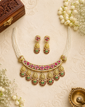 Load image into Gallery viewer, Kundan Designer Meenakari Pearl Necklace set
