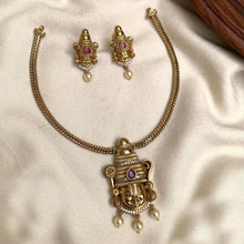 Load image into Gallery viewer, Balaji Premium Dainty Ethnic temple necklace set
