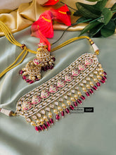 Load image into Gallery viewer, Ivory Ruby Tayani Statement Heavy 22k gold plated choker necklace set
