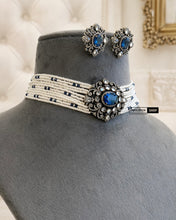 Load image into Gallery viewer, Dainty Choker Victorian Premium Polki American Diamond Choker necklace set
