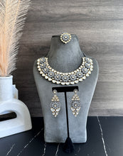 Load image into Gallery viewer, Dual Tone Grand Uncut Kundan American Diamond Designer Premium Necklace set
