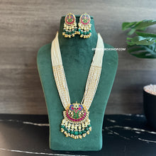 Load image into Gallery viewer, Exclusive Pachi Kundan Designer Premium Long Pearl necklace set
