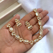 Load image into Gallery viewer, 22k Gold plated Tayani Single line Necklace set
