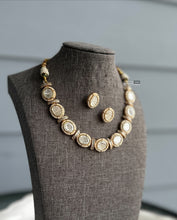 Load image into Gallery viewer, 22k Gold plated Tayani Single line Round Necklace set
