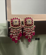 Load image into Gallery viewer, Kundan Polki Pearl Jhumka earrings
