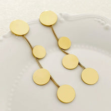 Load image into Gallery viewer, 18k gold plated Dainty Stylish Stainless Steel dangling earrings IDW
