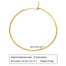 Load image into Gallery viewer, Plain golden Adjustable  18k gold plated stainless steel Hasli necklace chain IDW
