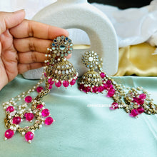 Load image into Gallery viewer, Mirror Jhumka Set with Sahara

