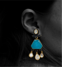 Load image into Gallery viewer, Premium Semi stone Invisible work Real moissanite drop Earrings
