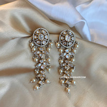 Load image into Gallery viewer, Tayani Premium gold plated Long Pearl Dangling Earrings
