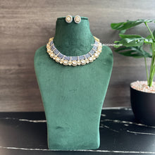 Load image into Gallery viewer, Nitya Purple Hydro Stone gold plated Tayani Necklace set.
