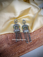 Load image into Gallery viewer, German silver Mahal Multicolor Tribal Bohemian Dangling Earrings
