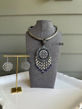 Load image into Gallery viewer, German Silver stylish Stone Hasli necklace set

