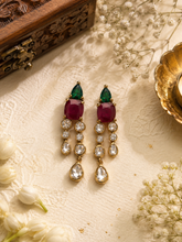 Load image into Gallery viewer, Ruby Green Doublet Tayani Gold Plated Victorian Necklace set
