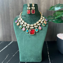 Load image into Gallery viewer, Moissanite Multicolor Doublet Premium Statement Necklace set
