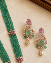 Load image into Gallery viewer, Solitaire Floral Rose Gold MM pink Mint Pearl Multicolor Premium Mid Length set
