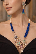 Load image into Gallery viewer, Solitaire Long Pink Mint Blue MM Necklace set
