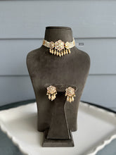 Load image into Gallery viewer, Sophia Lavender 22k Gold plated meenakari Tayani Choker Premium Statement Necklace set
