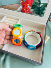 Load image into Gallery viewer, Handmade Pair of Mirror Fabric bangles
